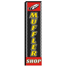 Muffler Shop Business Advertising Rectangle Feather Banner Swooper Flag for Business, 3x12ft Replacement Square Flag Only