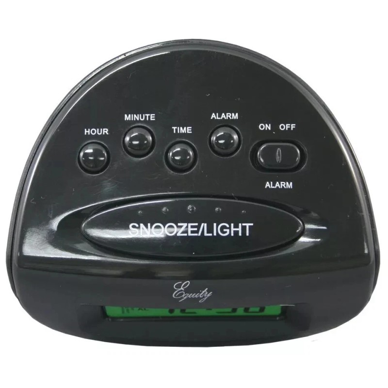 Equity by La Crosse LCD Snooze Alarm Clock, Black