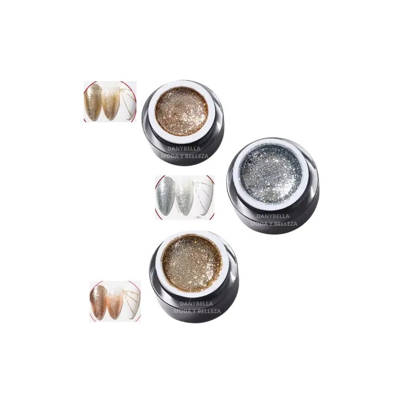 3 Pzas Painting Gel Platinium Esmalte Para Uñas Acrílicas