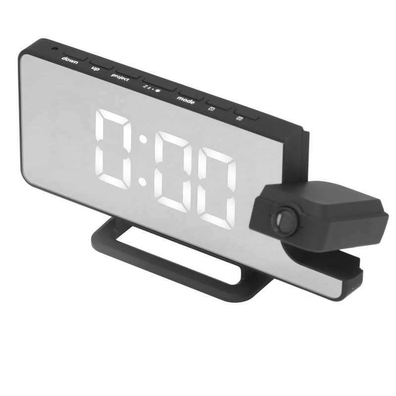 Projection Alarm Clock LED Digital Mirror Alarm Clock Rechargeable 6