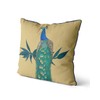 Kelly Stevens-McLaughlan, Peacock on Branch on Gold Cushion / Pillow