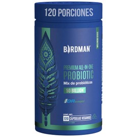Birdman Premium All-In-One Probiotic | Probióticos con 50 Billones de UFC | Fórmula de Liberación Retardada y Sin Aditivos | Cápsula Vegana | Suplemento Alimenticio | 120 Porciones | 120 Cápsulas