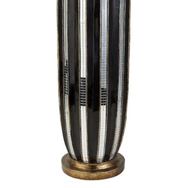 RockRain 21" Tall Decorative Vase: Modern Polyresin Home Decor with Gold Finish & Mosaic Glass Stripes - Designed by Judy Sha for Living Room & Dining Table Centerpiece