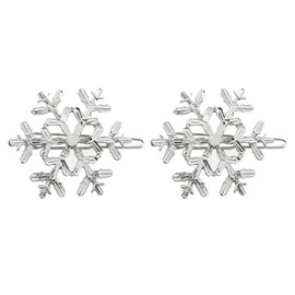 AOVNA 2pcs Snowflake Hair Clips Shiny Alloy Hairpins Silver Crystal Hair Barrettes Xmas Hair Accessories for Dating Wedding Daily Life