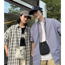 fourfivesix Haru Smartphone Pouch, Mini Shoulder Bag, Women's, Portable Pouch, Small, Lightweight, Mini Shoulder Bag, Crossbody Shoulder Bag, Mini Pochet, Unisex, Casual, Black