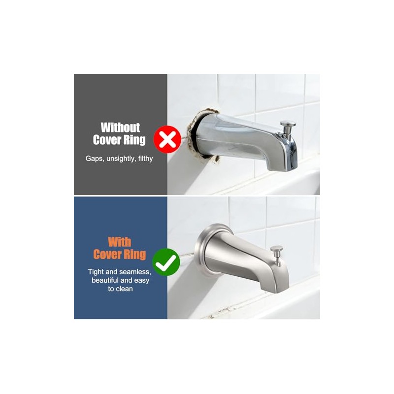 Universal Bathtub Tub Spout with Diverter, Fits 1/2" Slip-Fit Copper