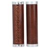 Gusti Gary F. Leather Handlebar Grip, Brown / Silver Matt