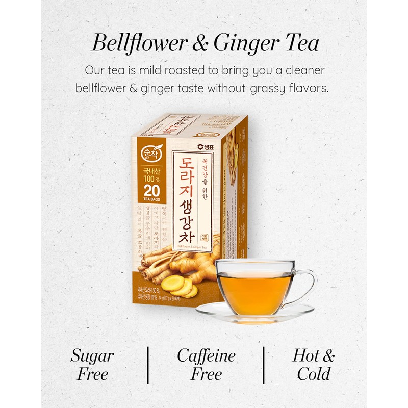 Sempio Sunjak Bellflower & Ginger Tea (20 Count, Pack of