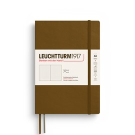 LEUCHTTURM1917 372211 Notebook, Medium (A5), Softcover Writing Book, 123 Numbered Pages, Spice Brown, Dotted