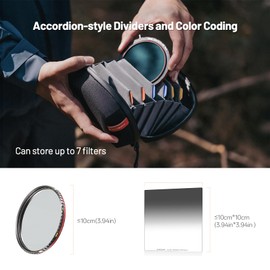 PGYTECH Filter Organizer M Camera Lens Filter Bag Carrying Case Layered Storage Pouch for Photography Lightweight Protect Accessories from Scratch, Crush & Splash, with Color Coding
