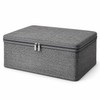 Large Capacity Foldable Clothes Storage Box with Lid, Polyester Closet