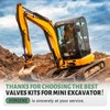 VORGENS Mini Excavator Three-Way Diverter Valves & Hose Kits, Hydraulic