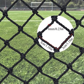 HAMON Children's Protective Net, Children's Safety Net, Nylon Stair Protection Net Balcony Cat Net, Decoration Net, Fall Protection Net, Indoor and Outdoor (Black, 1 x 2 m (3 x 7 ft))