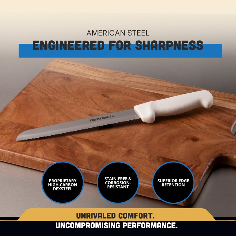 Dexter Outdoors 31603 8" Scalloped Bread Knife, White