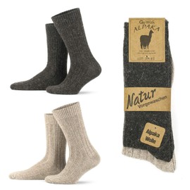 GoWith 2 Pairs Alpaca Wool Socks for Men and Women, Thermal Warm Crew Merino Socks, Unisex Heated Winter Boot Socks, Model: 3095
