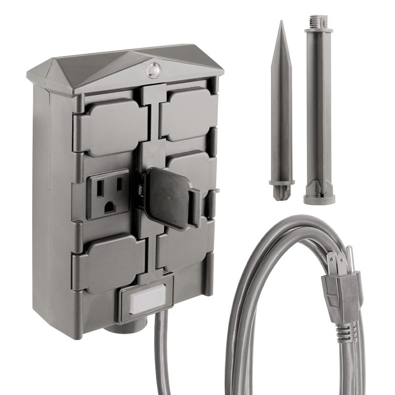 UltraPro Outdoor 6 Outlet Yard Stake Timer, Plug-in, Dusk to