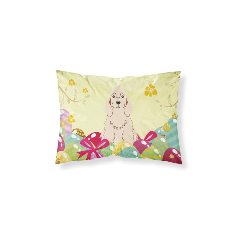 Easter Eggs Cocker Spaniel Buff Fabric Standard Pillowcase