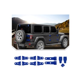 JeCar 13pcs Blue Full Set Door Hinge Cover Trim Kit for 2018-2024 2025 Up Jeep Wrangler JL 4 Door