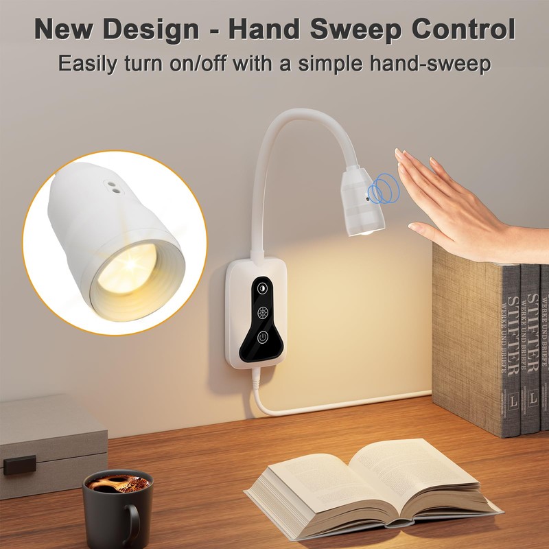 HUAEU 2 Pack Wall Mounted Headboard Reading Light, LED Dimmable