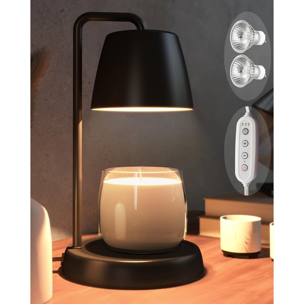 YIGEYIGE YIGEYIGE Black Candle Warmer Lamp with Timer and Dimmer