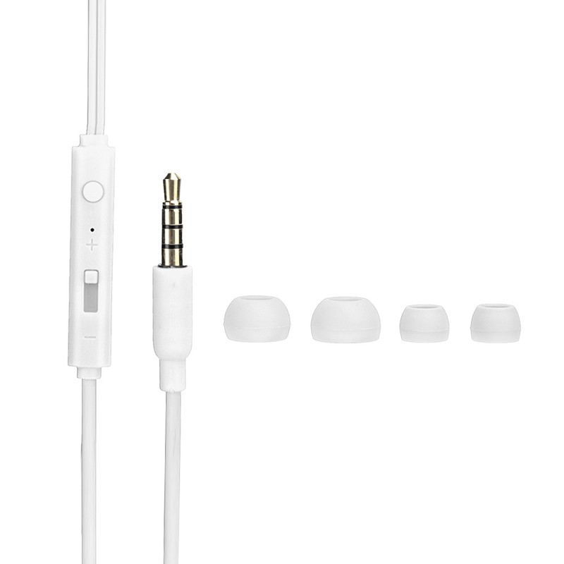 3.5mm Wired Control InEar Headphone Stereo Earphone with Microphone Wide
