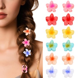 MOTIBACK Haarklammer Blume für Damen, 12er Pack Flower Clips, Spiral-Haarklammern, rutschfeste Haarclips