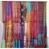 RAJBHOOMI HANDICRAFTS Indian Old 2 Piece Silk Sari Curtains Bed