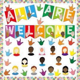 67 ASL Welcome Back to School Bulletin Board Set Welcome Sign for Classroom ASL Banner for Classroom Decor Sign Language for Primary School Toddlers Kids Students
