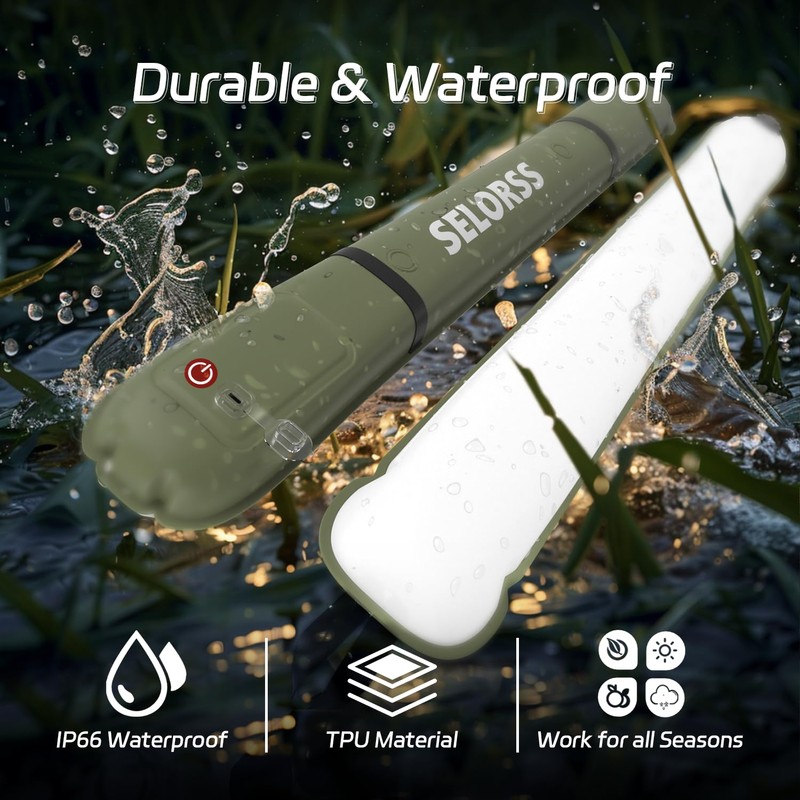 SELORSS Inflatable Outdoor Camping Light, Meets IP66 Waterproof Standard, Provides