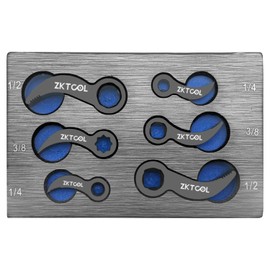 ZKTOOL 6PC Pry Bar Wrench Adaptor Head Kit,Crowbar Adapter Head Tools, The Square Outline Does Not Slip Easily, Includes 1/2" 3/8" 1/4" D 4pt/8pt (Square) Profile
