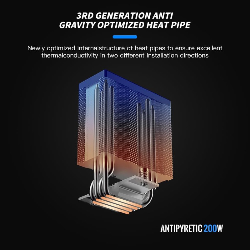 TZMRIT AF400S DGT ARGB CPU Cooler with Temperature Display for