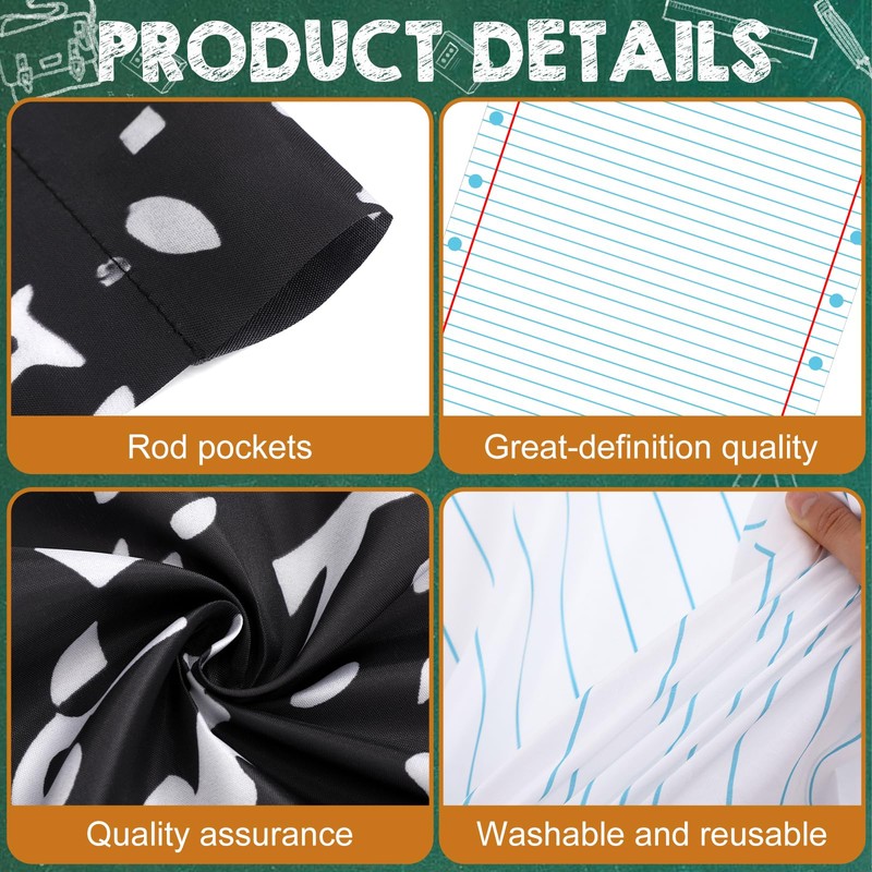 Boao Back to School Backdrop Notebook Paper Backdrop 79 x