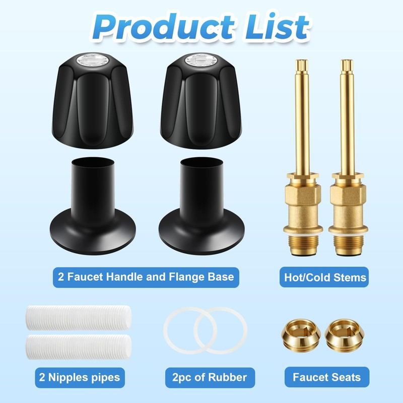 Vayolli 2 Piece Bathtub Shower Knob Replacement Kit for Price