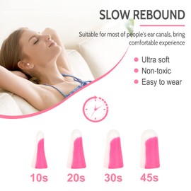 LYSIAN Ultra Soft Foam Ear Plugs for Sleeping Noise Cancelling -5 Pairs, 38dB Earplugs for Sleep, Work, Snoring and Shooting (Pink/White)