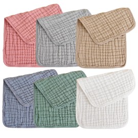 ZONEY Baby Burp Cloths Sets for Unisex Baby, 6 Pack 100% Cotton Washclothes for Newborn, Large 20''x10'' Extra Soft and Absorbent for Baby Girls and Boys