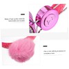 Gadpiparty Children's Headphones Furry Ball Ears Shiny Rhinestone Headset Over