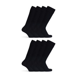 Basic Treasure 4 Pairs of Knee Socks for Men and Women with Comfort Waistband Made of Cotton, Knee High Stockings, Knee Socks Women, Long Socks, Black, black, 39 - 42