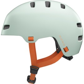 ABUS XOXO Bike Helmet - city Helmet in Skater look - Helmet for Skateboard, Bike, scooter - with Optimised chin pad - for Teenagers and Adults - Size S, Green