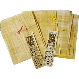 10 Egyptian Papyrus Paper 6x8 Inch (15x20 cm) - Ancient Alphabets Papyrus Sheets-Papyri for Art Project, Scrapbooking, and School History - Ideal Teaching Aid Scroll Paper with 1 Bookmark