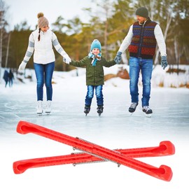 Cyrank 1 Pair of Sports Hockey Blade Guards, Ice Skates, Ice Hockey Skate Blade Guards, Plastic Cover with Spring Ice Skating Protector for Children Adults Figure Skating Shoes (Red)
