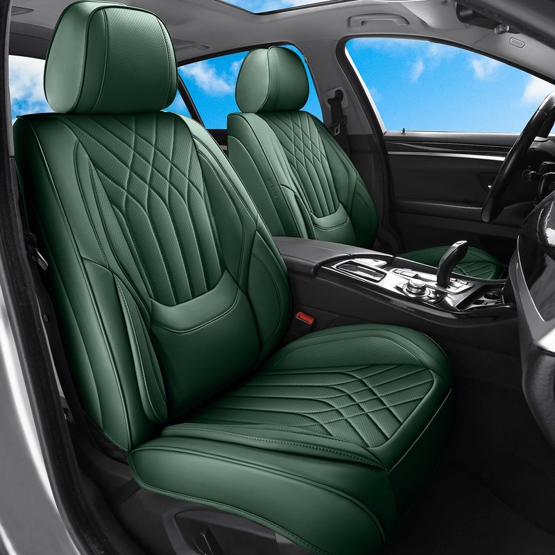Green Car Seat Covers Full Set Universal 5-Seater Full Coverage