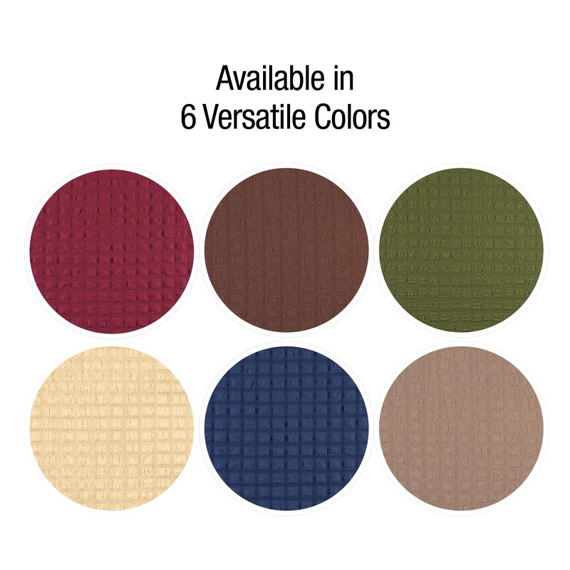 Collections Etc Textured Squares Ruffled Slipcover Beige Sofa