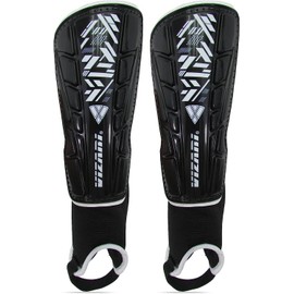 Vizari Malaga Soccer Shin Guards - Breathable & Lightweight Soccer Shin Pads with Ankle Protection - Reduces Shocks & Injuries - Adults, Youth & Kids Soccer Shin Guards with Non-Slip Adjustable Strap