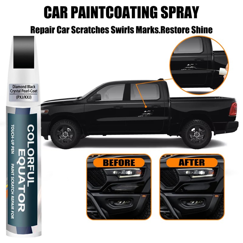 Diamond Black Crystal Pearl-Coat(PXJ/KXJ) Touch Up Paint Compatible with Dodge