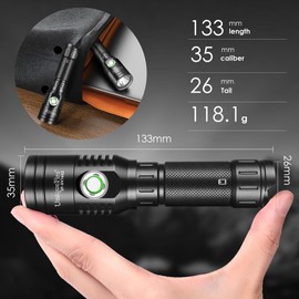 UniqueFire Portable Tactical Mini Flashlight, 1602 3 Modes LED Flashlight 3600 High Lumen Duty Torch Light, Bright Small Flash Light for Hiking,Camping, Emergency