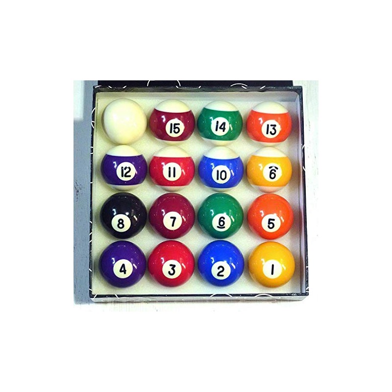 POOL BALLS SPOTS & STRIPES 1 1/2" (3.81cm) SMALL BALLS