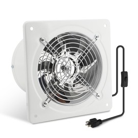 MEKOTRIN 8 Inch Exhaust Fan, Kitchen Exhaust Fan With Switch 60Hz 7 Blades Iron, 760 CFM Window Exhaust Fan, Small Wall Mounted Ventilation Fan for Attic, Greenhouse, Bathroom, Basement(White, 80W)