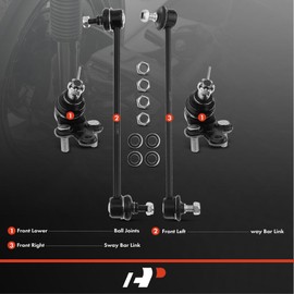 A-Premium Set of 4, Front Sway Bar Link, Lower Ball Joint, Compatible with Toyota Camry 1997-2001, Avalon 1997-2004, Solara 1999-2003, Lexus ES300 1997-2001, RX300 1999-2003