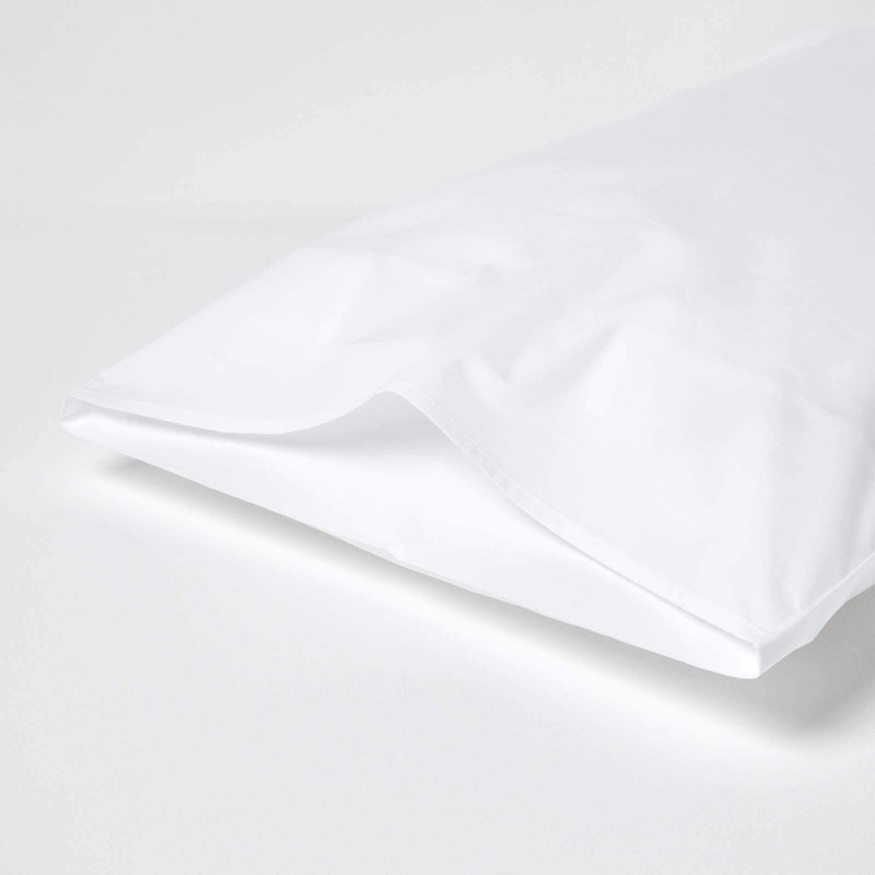 HOMESCAPES White Pure Egyptian Cotton King Size Pillowcase 200 TC