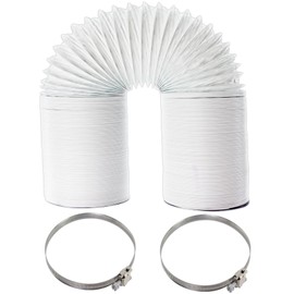 SPARES2GO Universal Tumble Dryer Extra Long 10m Vent Hose Pipe + Screw Clips (4" / 100mm)